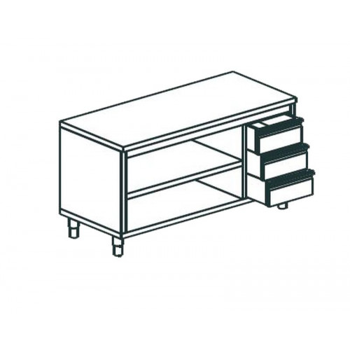СТОЛ ПРОИЗВОДСТВЕННЫЙ ЗАКРЫТЫЙ С 3-Х СТОРОН APACH CHEF LINE LWC612SH2DR