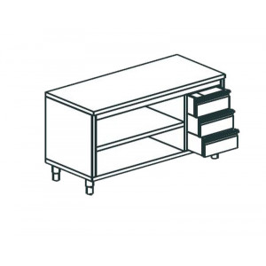 СТОЛ ПРОИЗВОДСТВЕННЫЙ ЗАКРЫТЫЙ С 3-Х СТОРОН APACH CHEF LINE LWC613SH2DR