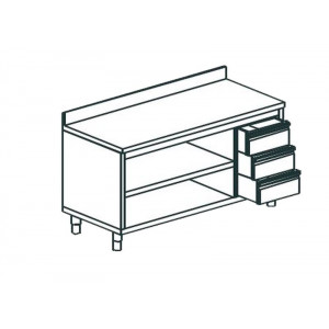 СТОЛ ПРОИЗВОДСТВЕННЫЙ ЗАКРЫТЫЙ С 3-Х СТОРОН APACH CHEF LINE LWC611SH2UDR