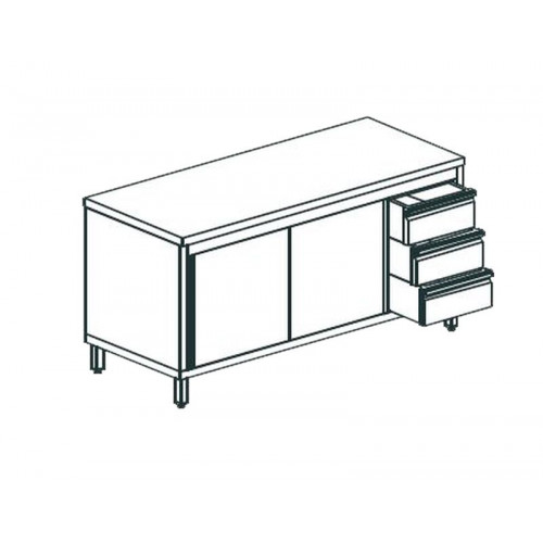 СТОЛ ПРОИЗВОДСТВЕННЫЙ ЗАКРЫТЫЙ APACH CHEF LINE LWC722SH2SDDR