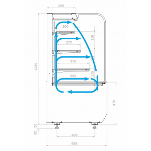 Витрина холодильная Полюс KR70 VM 0,6-2 STANDARD открытая (9005)