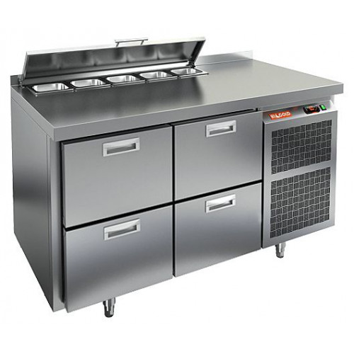 SL2-22GN (1/6) стол для салатов  охл.(+2+10), 4 ящика, 1390х700х850мм, HICOLD RUS