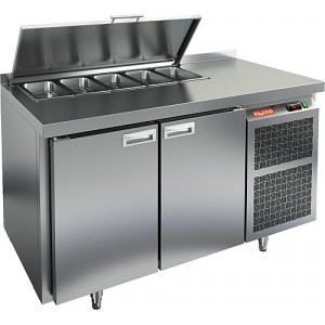 SL1-11GN (1/3) БЕЗ КРЫШКИ стол для салатов, охл.(+2+10), 2 двери, 1390х700х850мм, HICOLD RUS