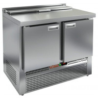 SLE2-11GN (1/6) стол для салатов  охл.(+2+10), 2 двери, 1000х700х850мм, ниж.распол.агрегата, HICOLD