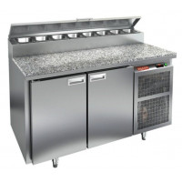 PZ2-11/GN (1/6H) КАМЕНЬ стол для пиццы охл.(+2+10), 2 двери, 1390х700х850мм