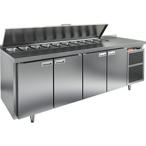 SL1-1111SN (1/3) стол для салатов охл.(+2+10), 4 двери, 2280х600х850мм, HICOLD RUS