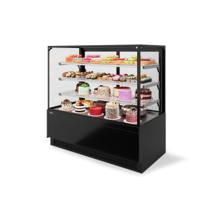 Витрина Кондитерская Vete II kub lux 90, Чёрный муар/Металлик (VG033.B9005M)