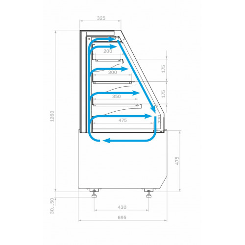 Витрина холодильная Полюс KC70 VM 0,9-2 STANDARD открытая, горка (версия 2.0) (9005-0109)