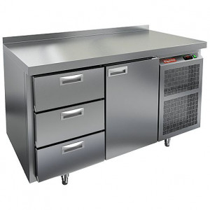 SN 31/TN стол охл. (-2+10), 1 дверь, 3 ящика, 1390х600х850мм, HICOLD RUS