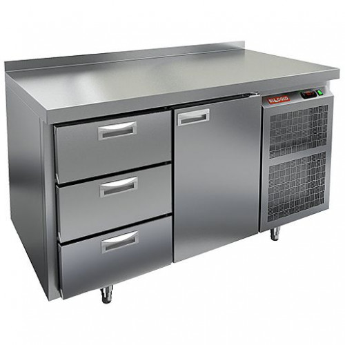 SN 31/TN стол охл. (-2+10), 1 дверь, 3 ящика, 1390х600х850мм, HICOLD RUS