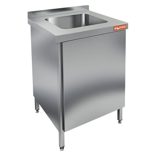 НСЗ1М-6/7БП (отступ под коммун.) стол с ванной  моеч. 1 секц. (400х500х250), закрыт.
