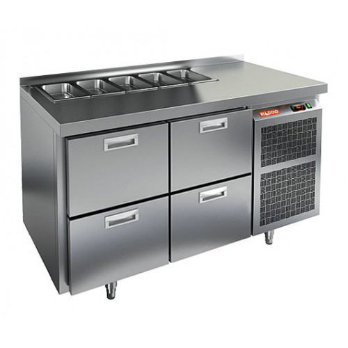 SL1-22GN (1/3) БЕЗ КРЫШКИ стол для салатов охл.(+2+10),4 ящика, 1390х700х850мм, HICOLD RUS