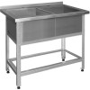 Ванна моечная Финист ВМЛ-2(1400х600х850) 2 отверстия для смесителя, борт, разобранная