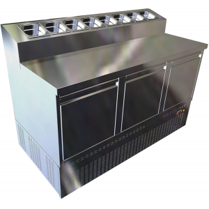 Стол для пиццы Gastrolux СОП3-147/3Д/Sр/GN1/6