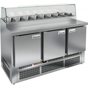 Стол для пиццы HICOLD PZE2-111/GN (1/6Н) СТЕКЛО