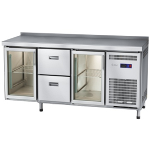 Стол морозильный Abat СХН-70-02 (дверь-стекло, ящики 1/2, дверь-стекло) с бортом