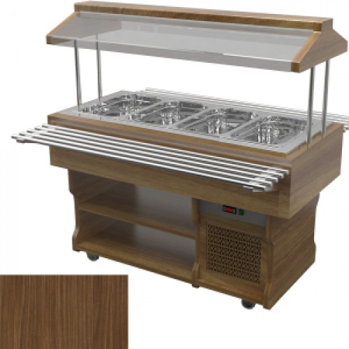 Салат-бар тепловой островной Gastrolux ТМ-157/4GN/W/НП-2-15/КНПС Орех Линкольн H1714 ST10