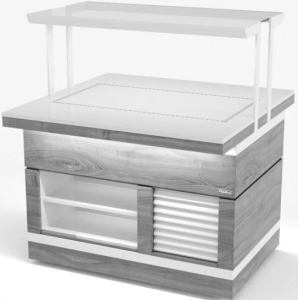 Салат-бар холодильный Челябторгтехника RBN22RSI-КК ШС Filin (Crystal Polar White, RAL5020, RAL7024)