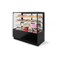 Витрина Кондитерская Vete II kub lux 90, Чёрный муар/Металлик (VG033.B9005M)