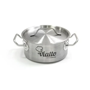 Кастрюля нерж с тройным дном 180х80мм объем  2L с дв.ручками, 101613